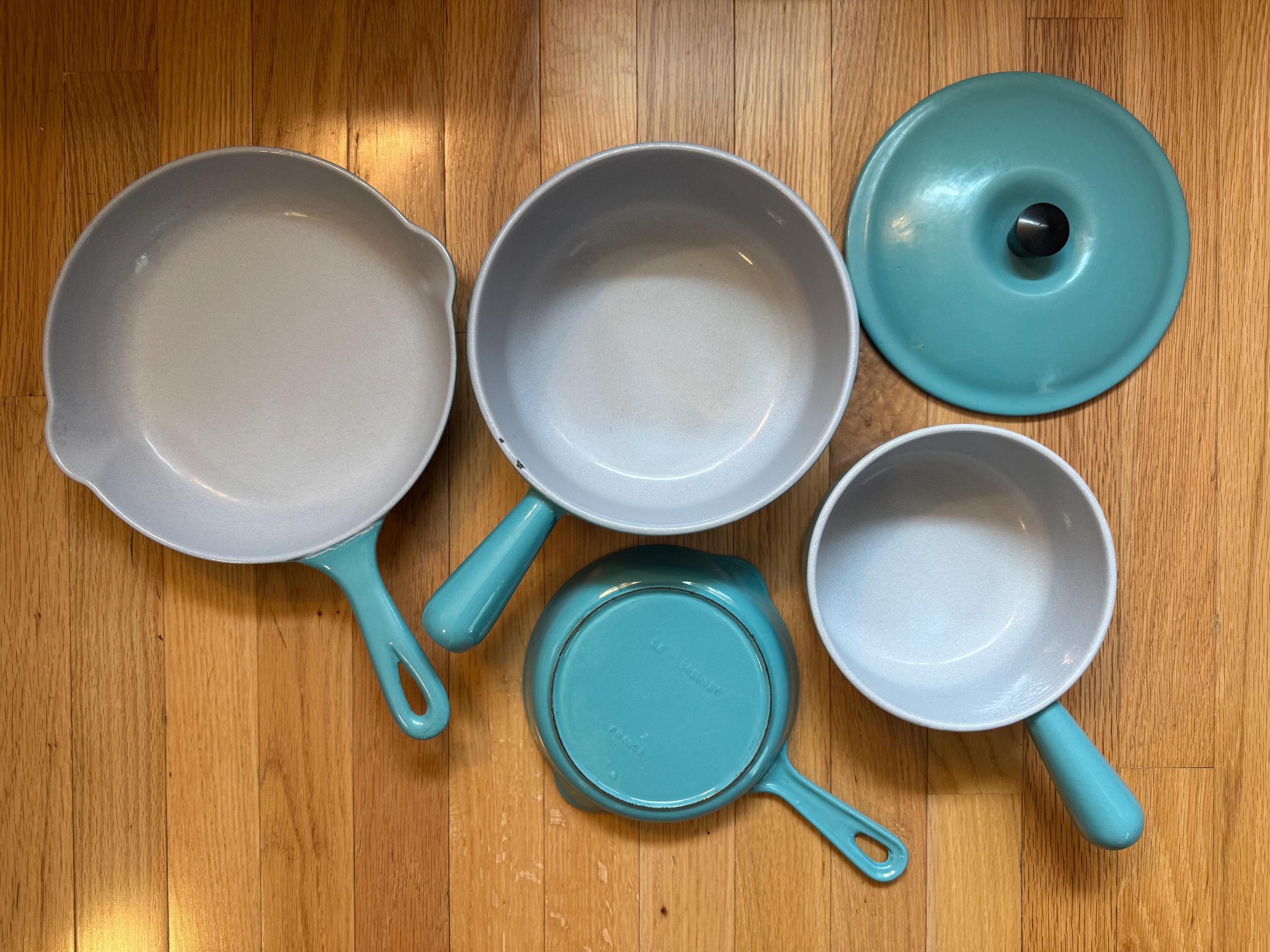 ヴィンテージ LE CREUSET パリブルー エナメル鋳鉄ソースパン 16インチ