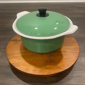 Vintage Midcentury Westen Queen Bassano Mint Green Enameled Stockpot Made in Italy