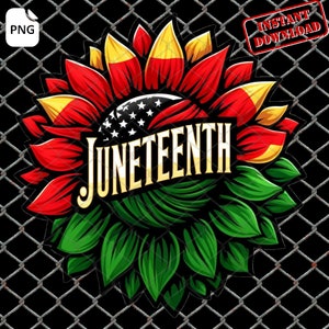 Juneteenth Sunflower T-shirt Design PNG, Juneteenth 1865 PNG, Black History Png
