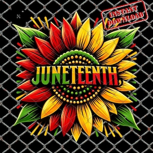 Design de camiseta de girassol vibrante Juneteenth PNG, Juneteenth 1865 PNG, Black History Png