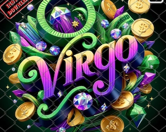 Virgo Zodiac PNG: Sublimation Design for Mugs & T-shirts (Digital Download)