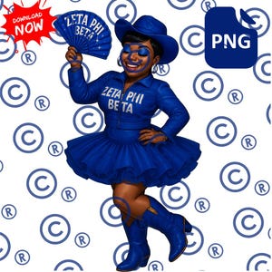 Zeta Phi Beta-studentenclub, PNG | Digitale kunst Boots on the Ground | Royal Blue Zeta Fan Girl-clipart | Fijnere vrouwelijkheid, png