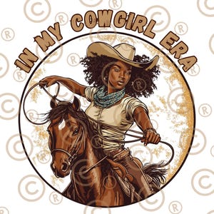 In My Cowgirl Era PNG | Cowgirl Digital Download | Afro Western Sublimation Design | Country Girl Shirt PNG | Rodeo Graphic for T-Shirts