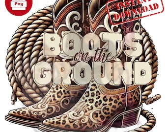 Leopard Cowgirl Boots PNG: Western Rodeo Clipart (Digital Download)