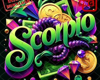 Scorpio Zodiac PNG: 3D Art, Astrology Graphic (Digital Download)