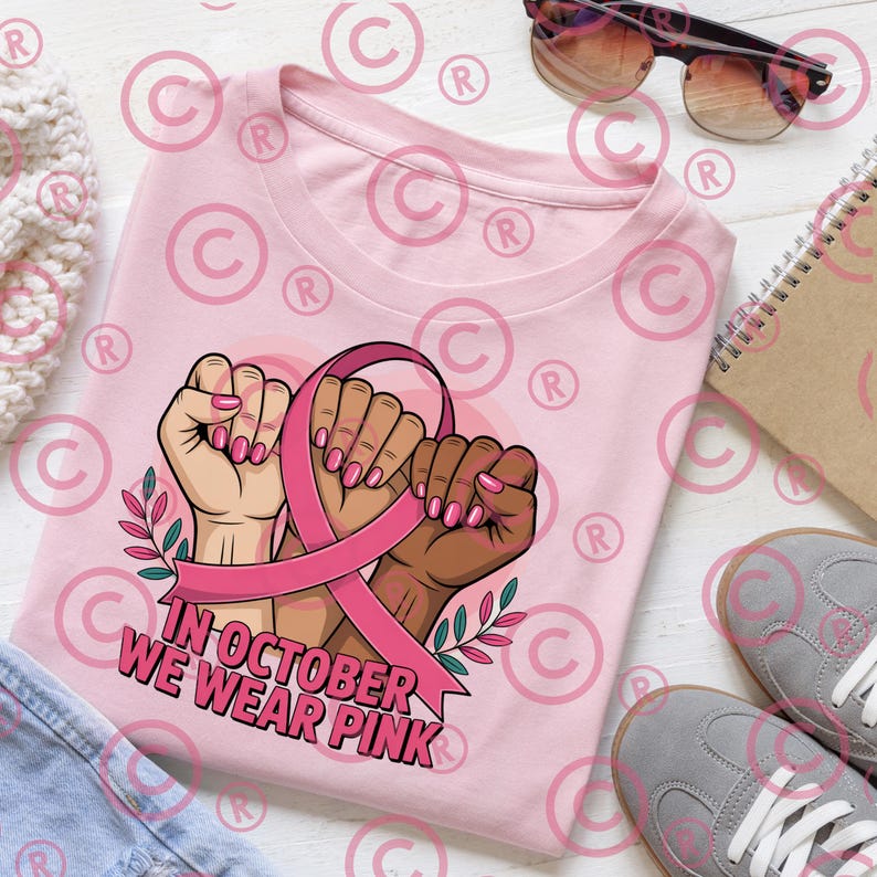 Breast Cancer Awareness PNG: Pink Ribbon Unity Fist (digital Download ...