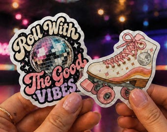 Disco Roller Skate Sticker | Dance Hall Vinyl Decal | Retro Skater Gift