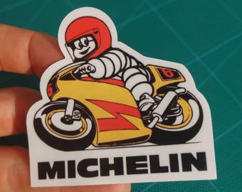 ヴィンテージビニールミシュランバイクステッカーラミネート加工 