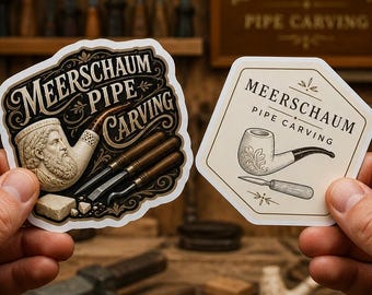 Meerschaum Pipe Carving Sticker | Artisan Decal | High Quality Vinyl | Collector Gift