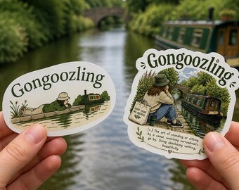 Gongoozling Sticker | Canal Watching Decal | High Quality Vinyl | Hobby Gift