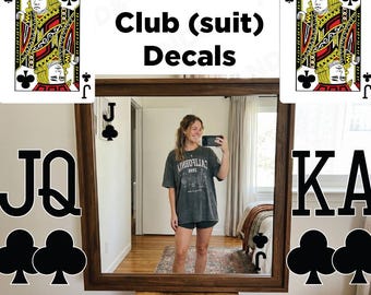 Club Suit Decals for Mirror, Jack of Clubs Poker Sticker (Pair)