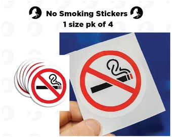 No Smoking sticker 4pcs Warning Sign Stickers Anti-scratch No Smoking Warning Logo Decal Car Accessories Car Sticker