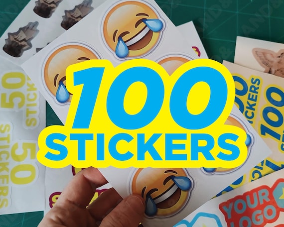 100 Custom Kiss Cut Stickers on Sheets, Laminated Vinyl