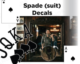 Spade Suit Decals: Ace of Spades, Poker, Casino Events (Gloss Vinyl)