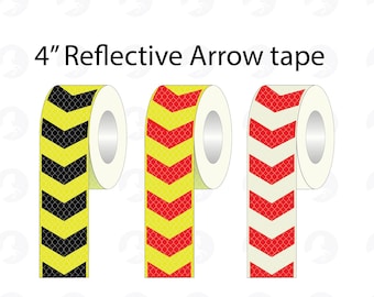 Reflective Arrow Sticker Tape, Night Safety, 4" x 1 Meter