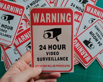 Video Surveillance Warning Sticker (Pack of 5)