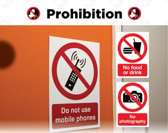 Prohibition Vinyl Sticker Pack: Health & Safety Warning Decals
