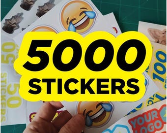 5000 Custom Kiss Cut Stickers on Sheets, Laminated Vinyl