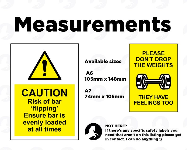 Gym Safety Stickers, Workout Decal, Fitness Equipment Warning (pack of ...