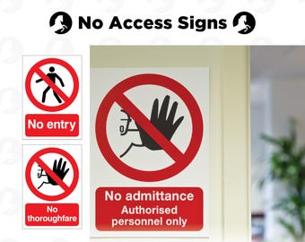 No Access Vinyl Sticker Health & Safety Warning Decals