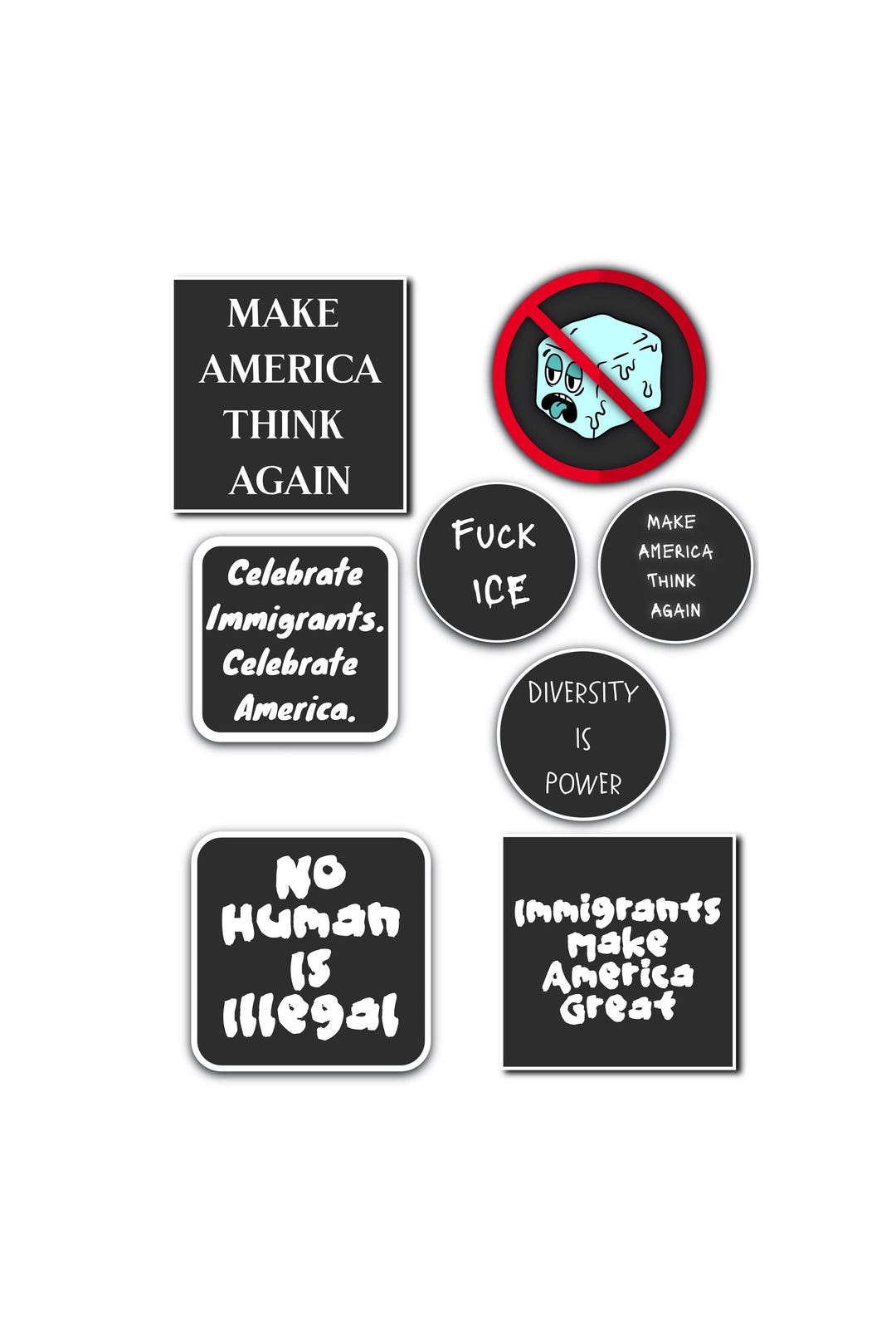 Pro-immigrant Stickers • Abolish ICE Vinyl Sticker • Immigrants Make ...