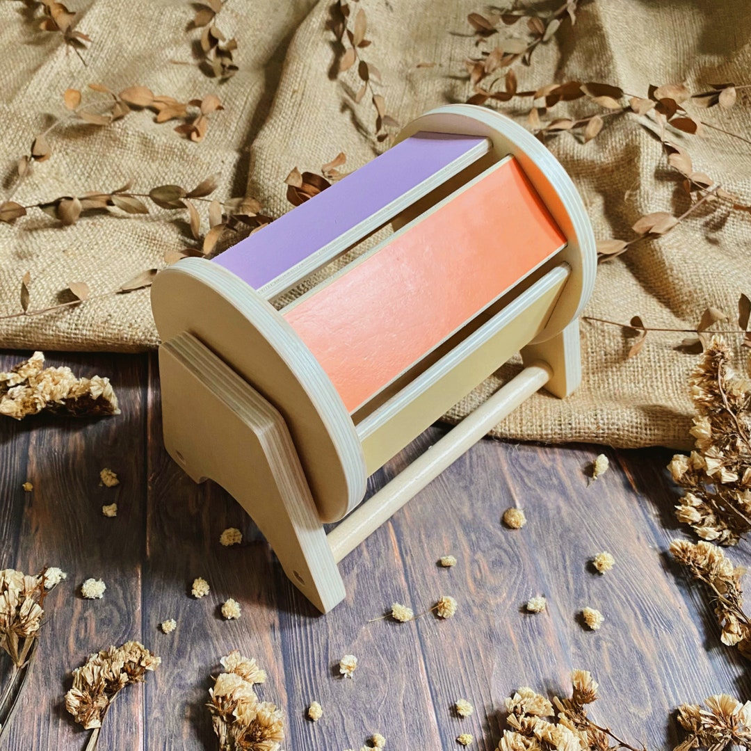 Montessori Spinning Drum, Rainbow Jouet En Bois Musique Tambour Avec