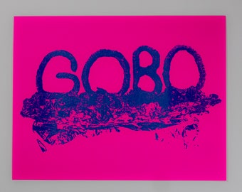 Sérigraphie GOBO, impressions marbrées bleu violet