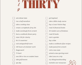 30 before 30 bucket list template.