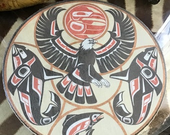 Tribal drum Clarence A Wells indigenous art