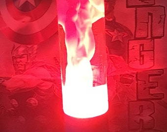 Captain America lava lamp red lava