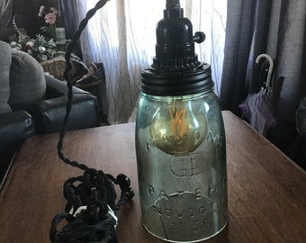 Mason jar, hangend, licht