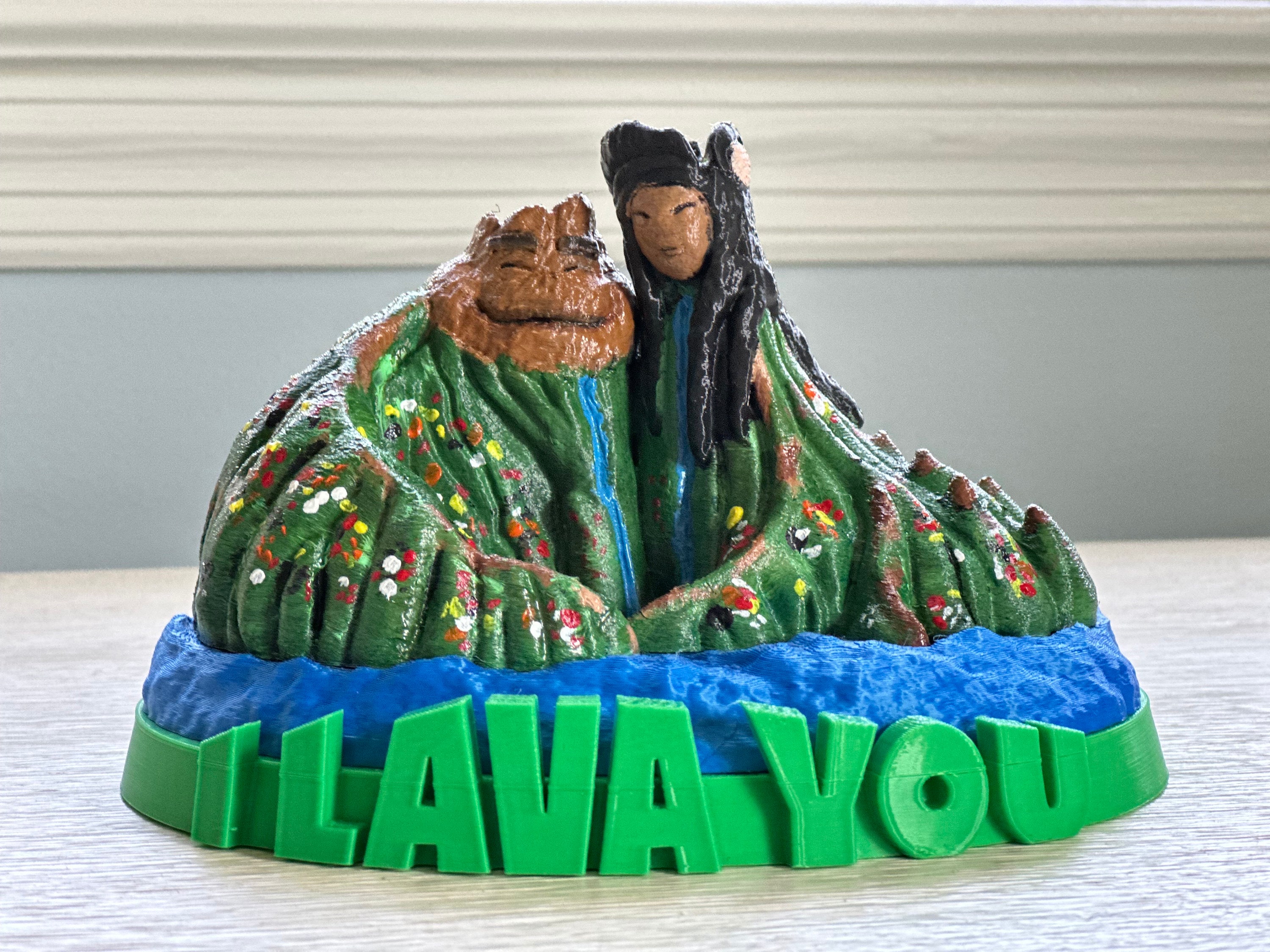 One of a Kind Hand Painted “I Lava You” Uku and Lele Volcano