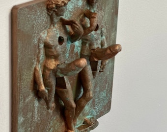 Michelangelo’s David Double Light Switch Plate Cover in an Antique Copper Patina