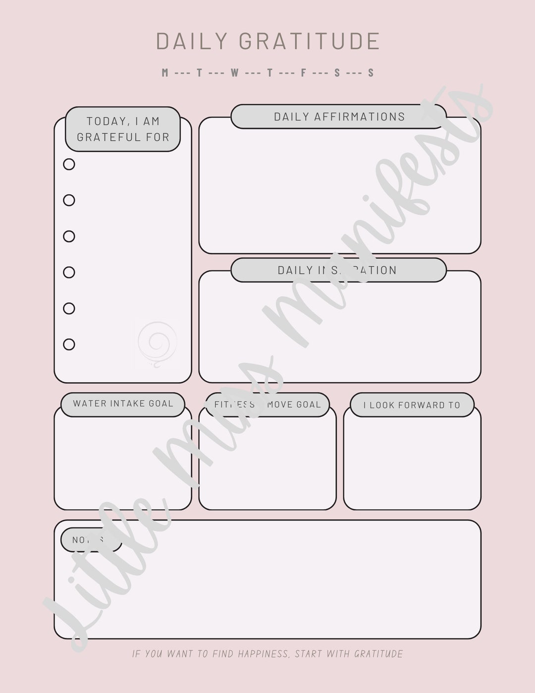 Printable Daily Gratitude Journal for Women - Etsy