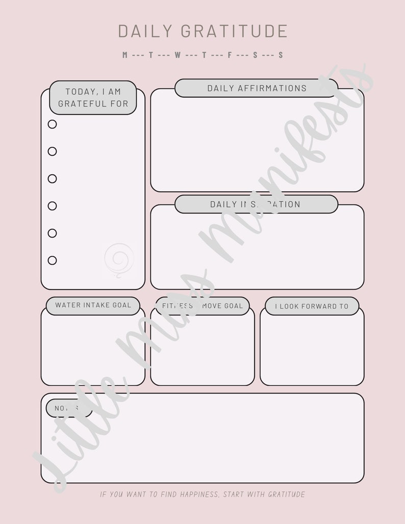 Printable Daily Gratitude Journal for Women - Etsy