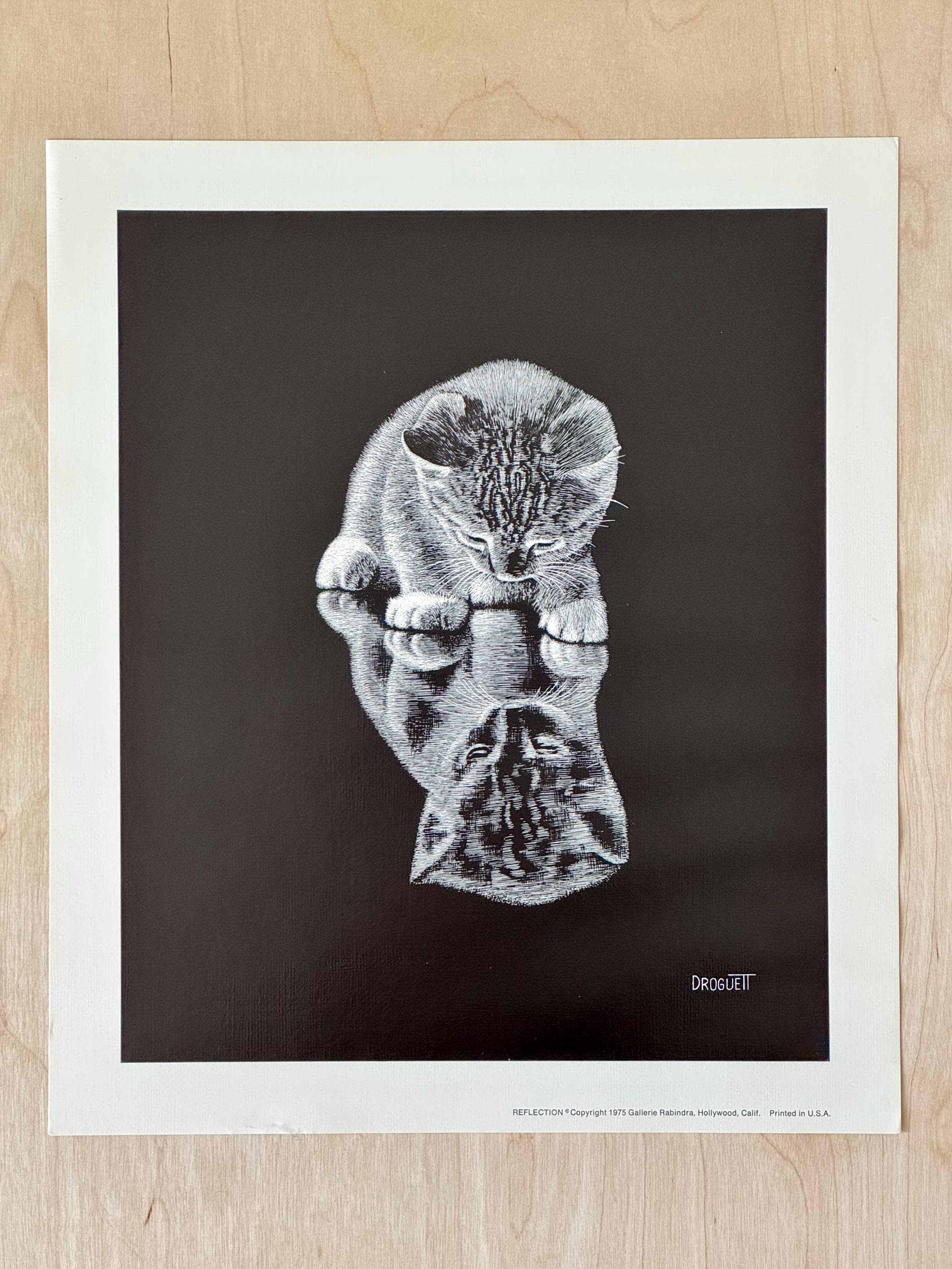 Vintage Cat Scratch Art Print: 1975 