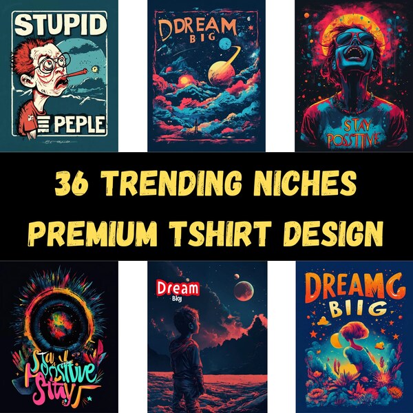 36 T-Shirt Pod Design | Streetwear T-Shirt Design | Trends Tshirt Design Sublimation | Trending Niches T-shirt Design | Svg Png Mega Bundle