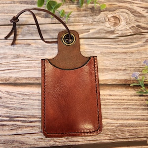 Personalized Leather Luggage Tag: Handstitched Travel ID Holder