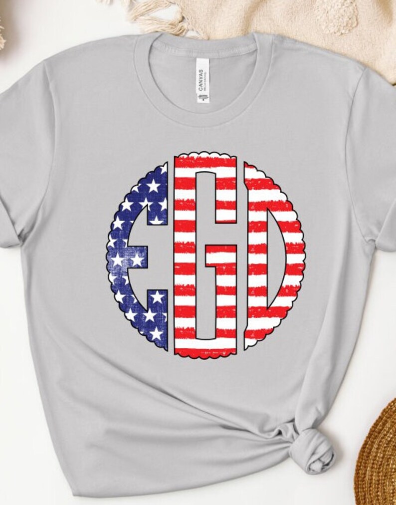 GLITTO Men's American Flag Initial Bracelet - Elastic Stretch Band With Stainless Steel Charm