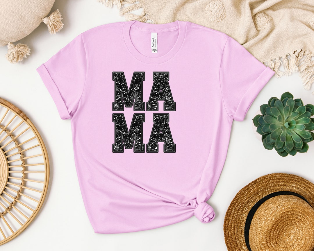 Mama Htv, Faux Mama Black Sequins Htv Vinyl, Htv Transfer, DIY