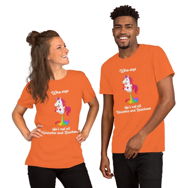 Unisex t-shirt unicorns rainbows happy funny sarcastic best gift idea any occasion colourful cute