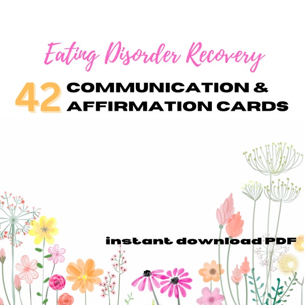 Eating Disorder Recovery Communication Cards and Affirmation Cards For ED Support