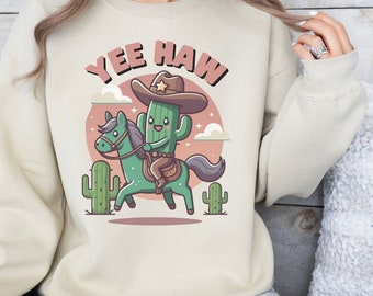 Cactus trendy sweatshirt, Cactus png shirt, Crazy Plant Lady, Cute Plant Club, Plant Lover Gift, cute graphic crewneck, crewneck, gift