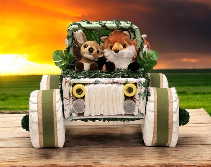 Woodland Diaper Cake L Diaper Centerpiece For Baby Shower L Gender woodland-diaper-cake-l-diaper-centerpiece-for-baby-shower-l-gender