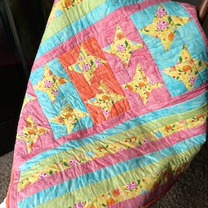 Handmade Baby Quilt |  Neutral Baby Quilt | Nursery Decor | Turtle Theme | Baby Shower Gift