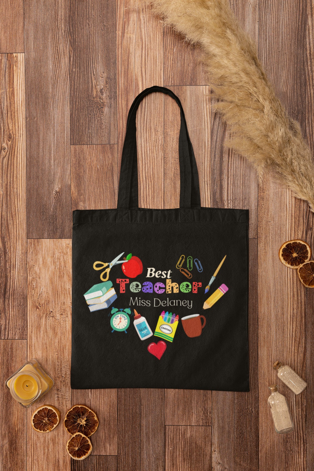 Personalized Teacher Appreciation Gift 100% Cotton Canvas Tote Bag ...