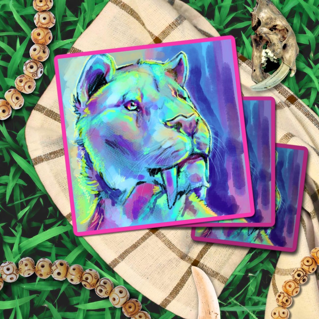 Smilodon Sticker Vivid Smilodon Sticker - Etsy
