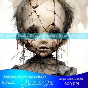 Set de Papel de Diario "Muñecos Abandonados". Descarga digital, Imprimible, Diarios basura, ATC, Scrapbooking, Artesanías de papel, Fantasía, Caprichoso