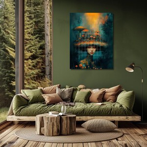 "Kunstdruck, künstlerische Illustration ""The Mushroom Queen" 01."