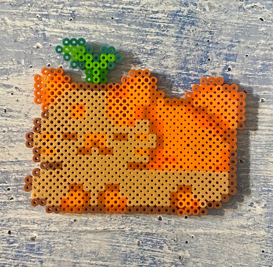 Handmade Pixel Perler Bead Art 8 Bit Carrot Cat Etsy